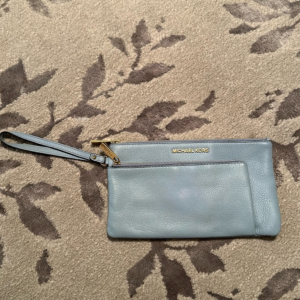 Blue Michael Kors wristlet leather y2k 90s